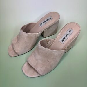 Steve Madden Dalis Slide Mule heels Sandal in Nude size 7